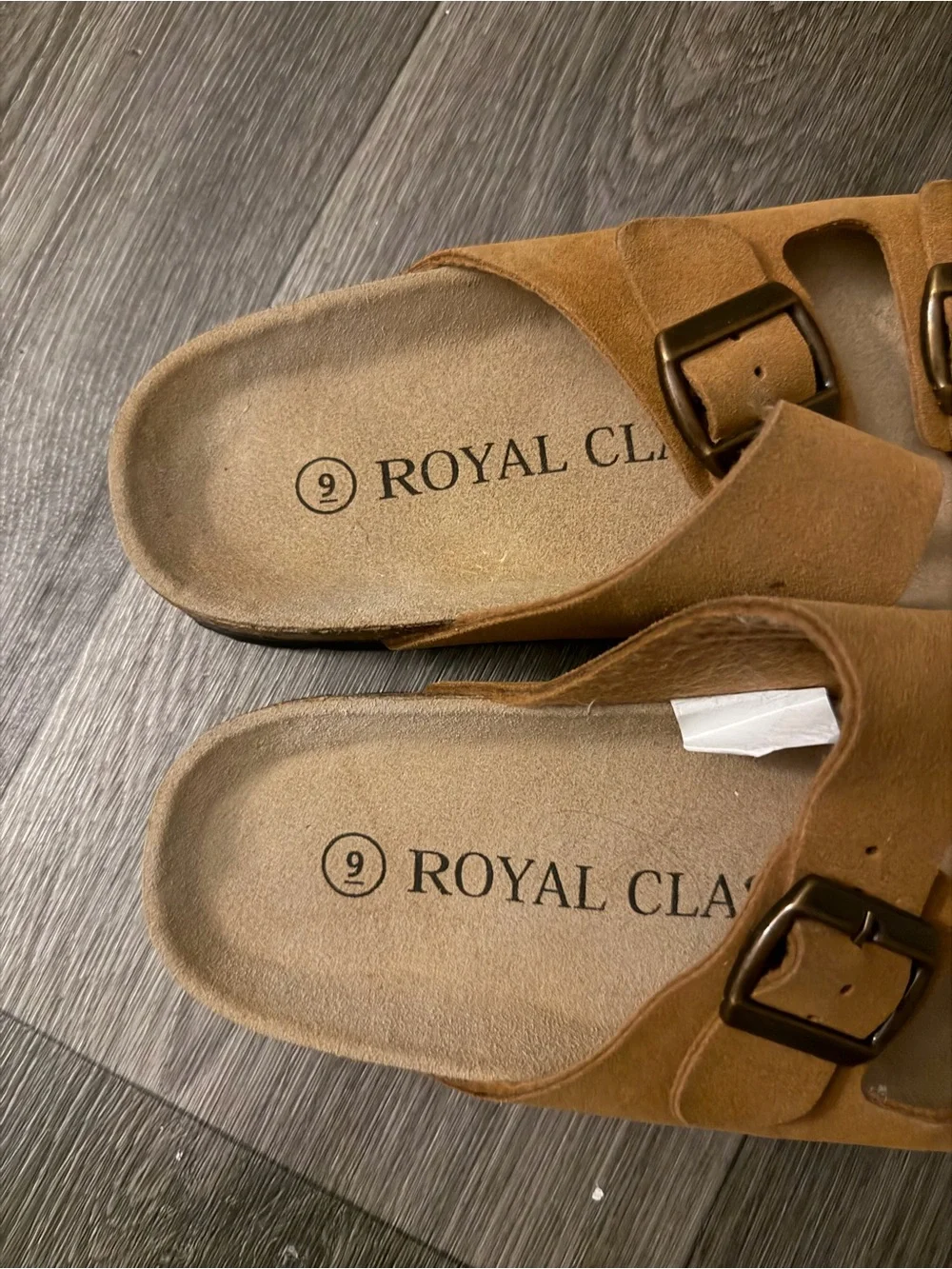 Men's Royal Tan Double-Buckle Slide Sandals
